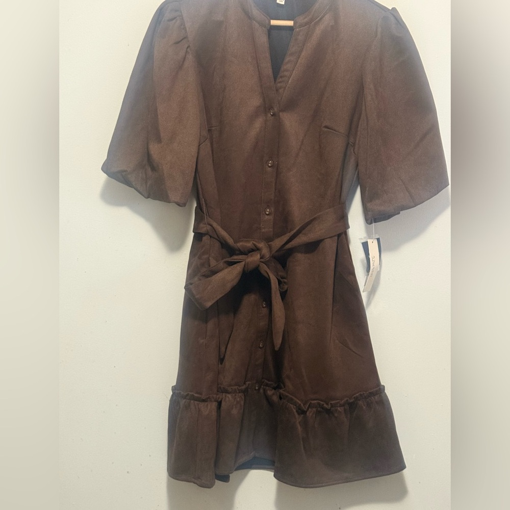 Elegant Brown Midi Dress